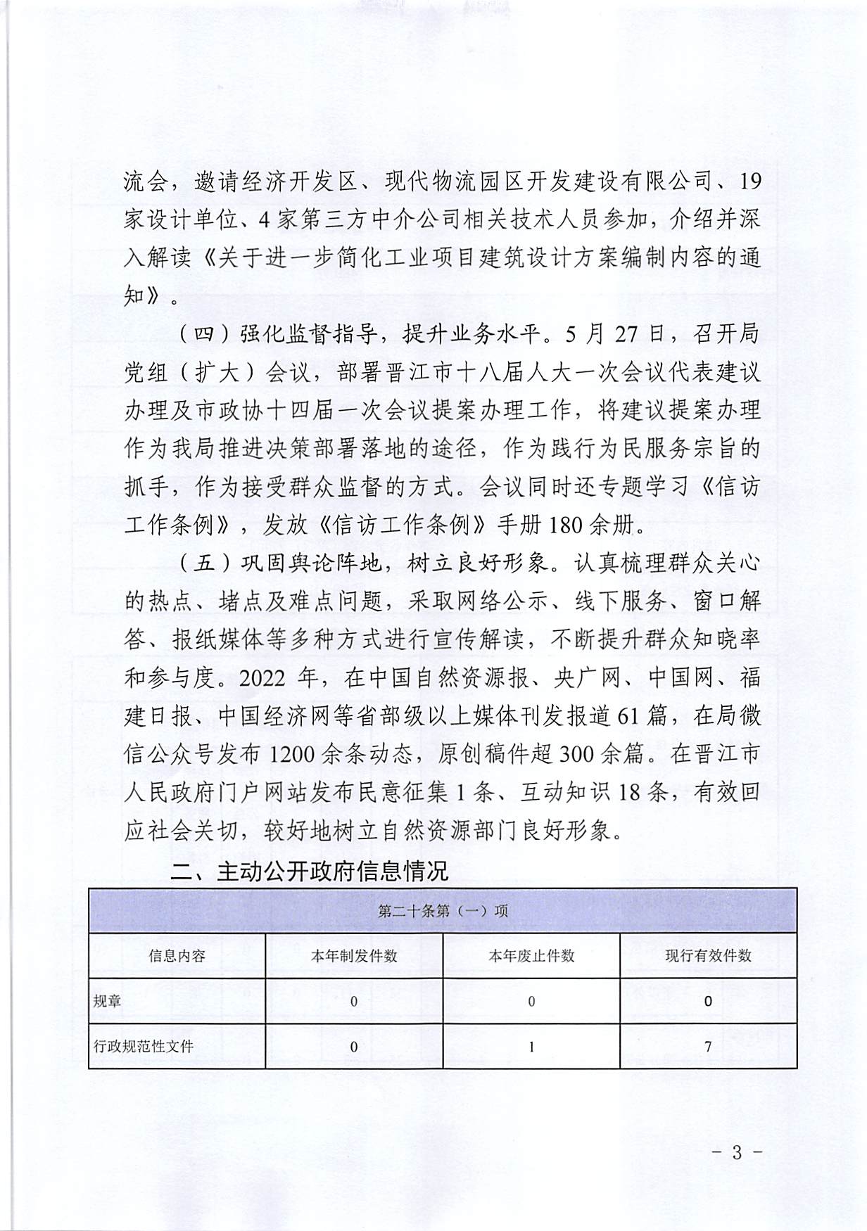 晋江市自然资源局关于2022年度政府信息公开工作的报告_页面_3